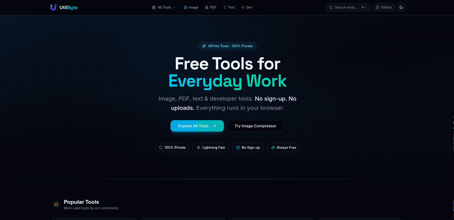 UtilByte — 46 Free Browser Tools